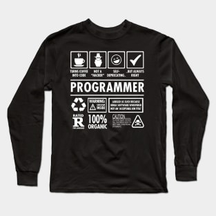 Turns Coffee Into Code Funny Programmer Long Sleeve T-Shirt